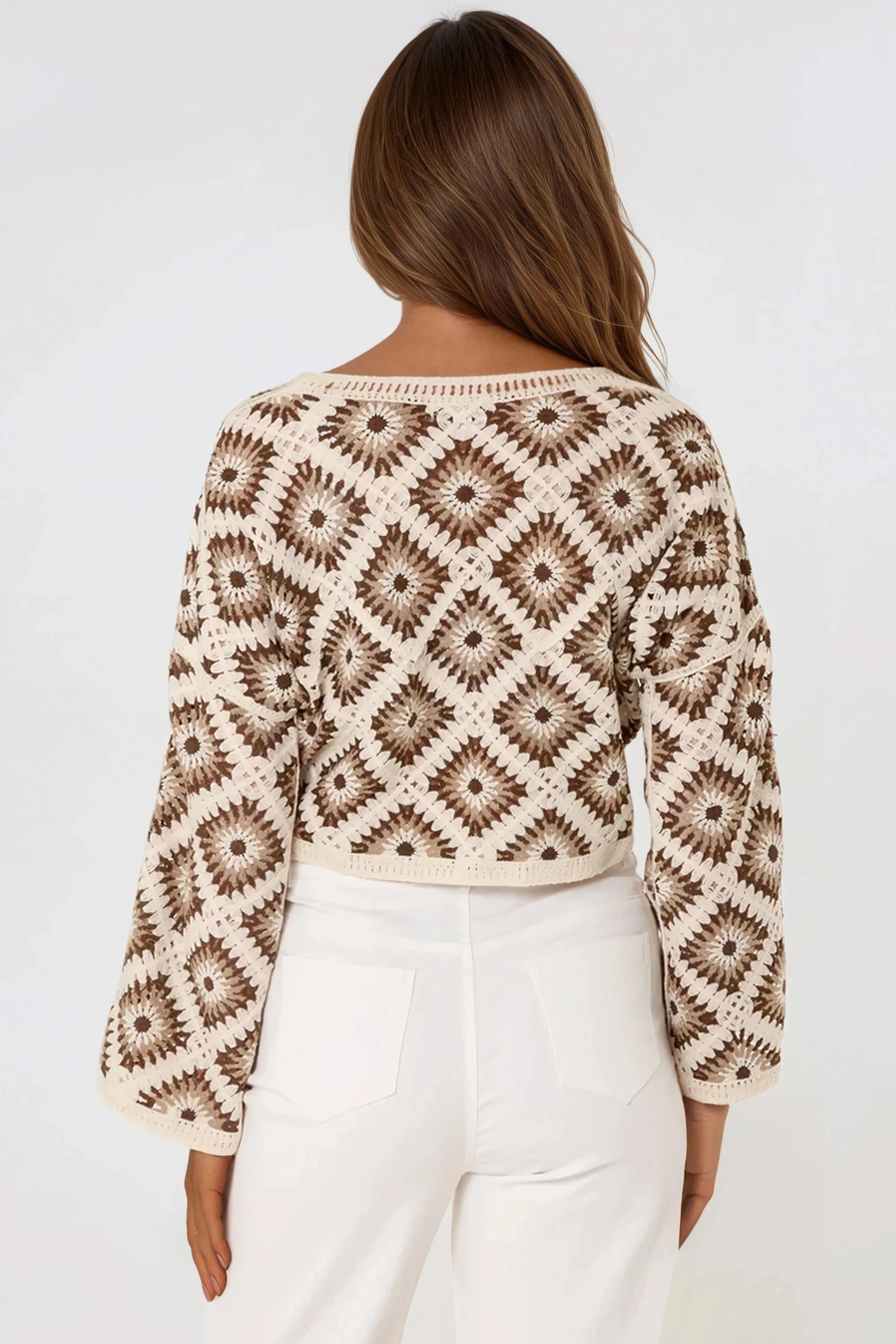 Brown Crochet Cropped Top