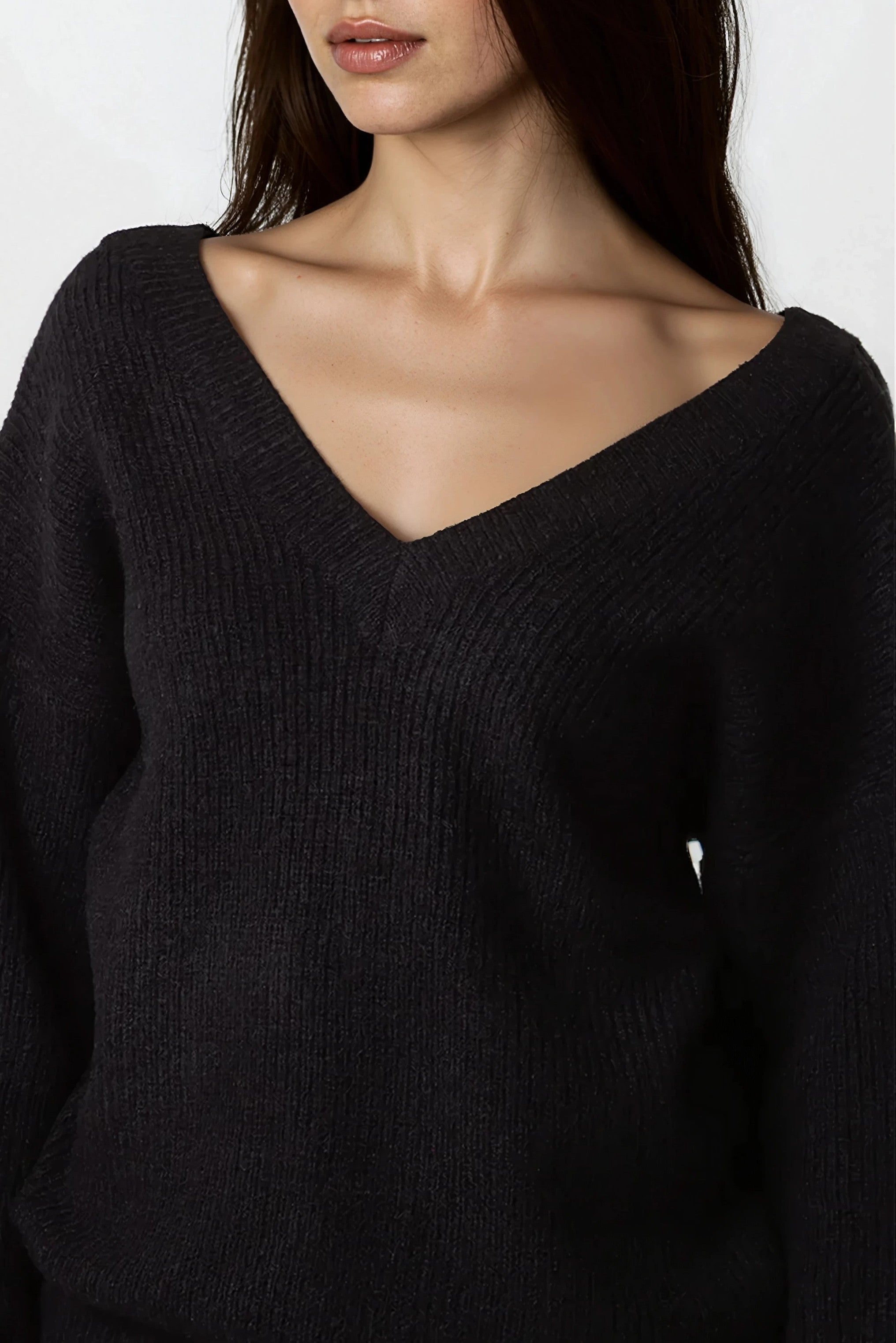 Black V-Neck Jumper