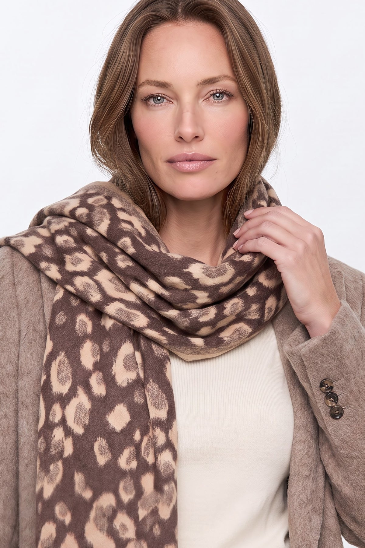 Brown Animal Print Scarf