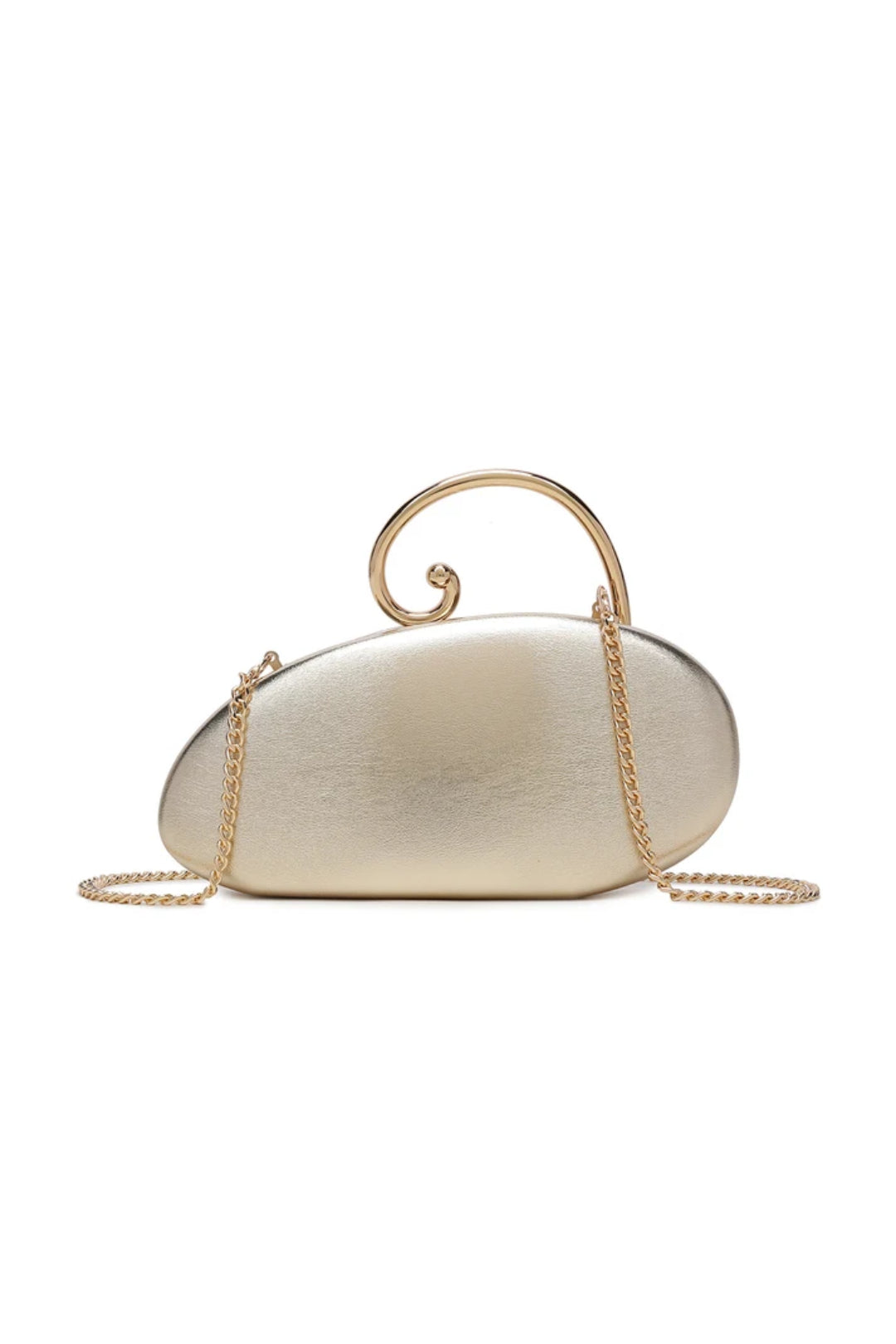 Gold Asymmetric Evening Clutch Bag