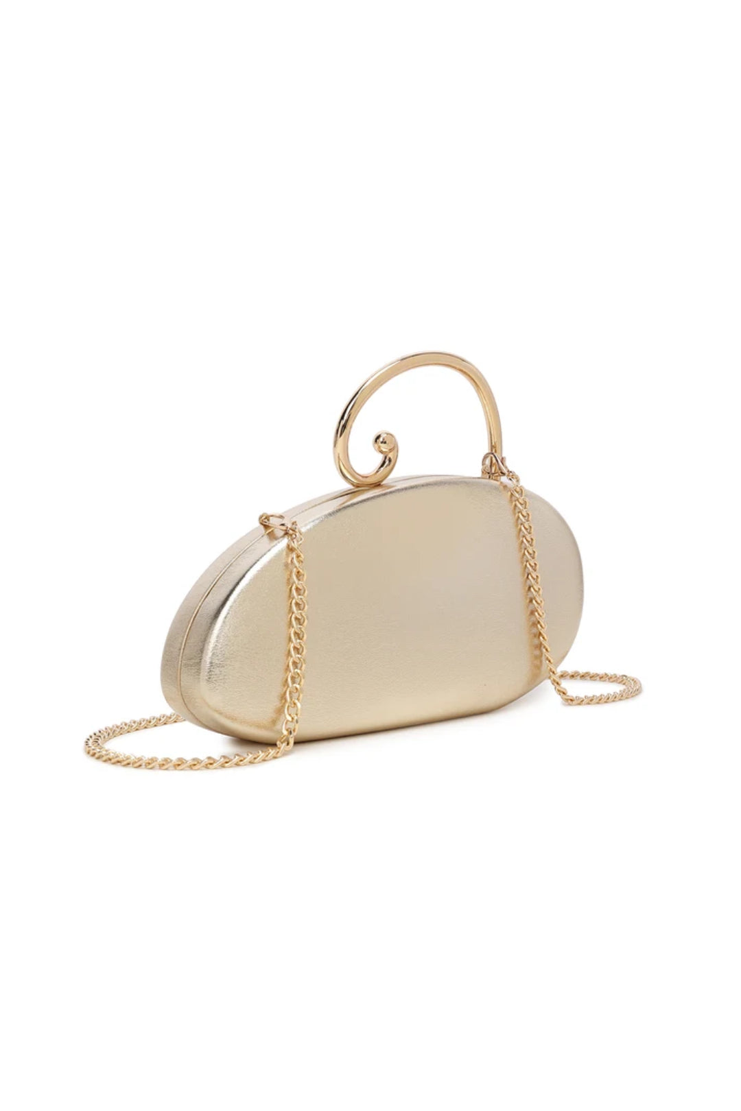 Gold Asymmetric Evening Clutch Bag