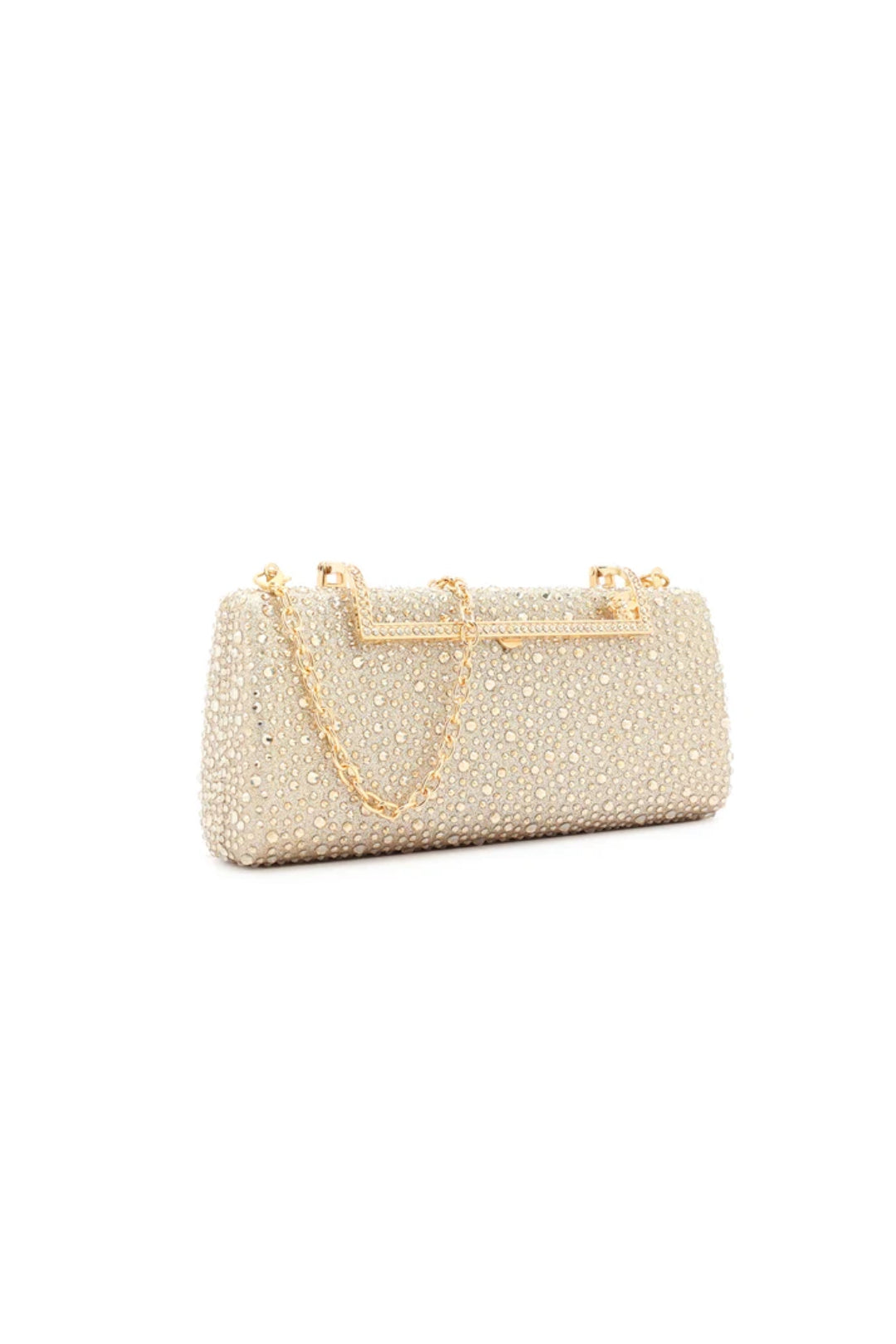 Gold Glitter Embellished Clutch Bag
