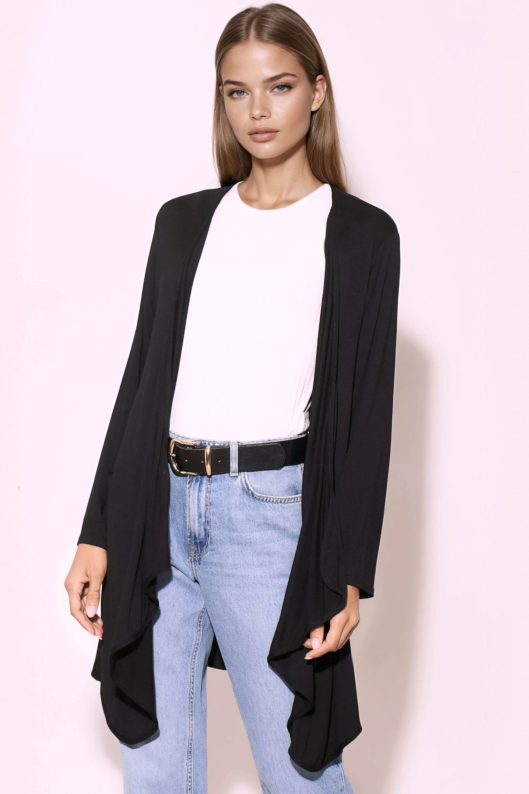 Black Waterfall Cardigan