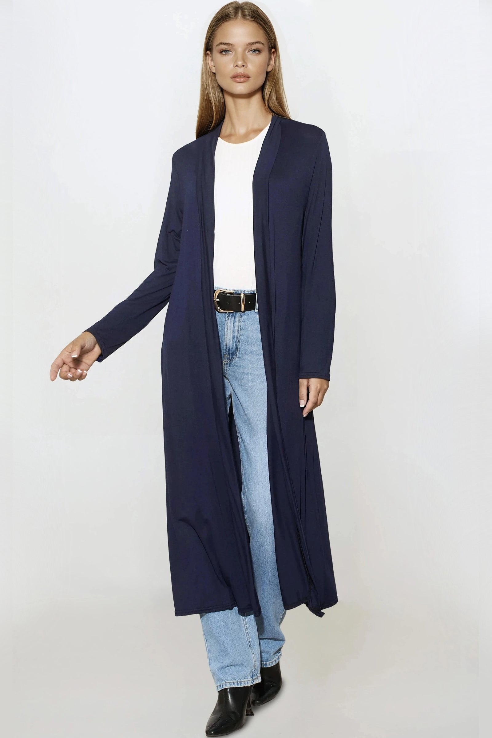 Navy Jersey Longline Cardigan