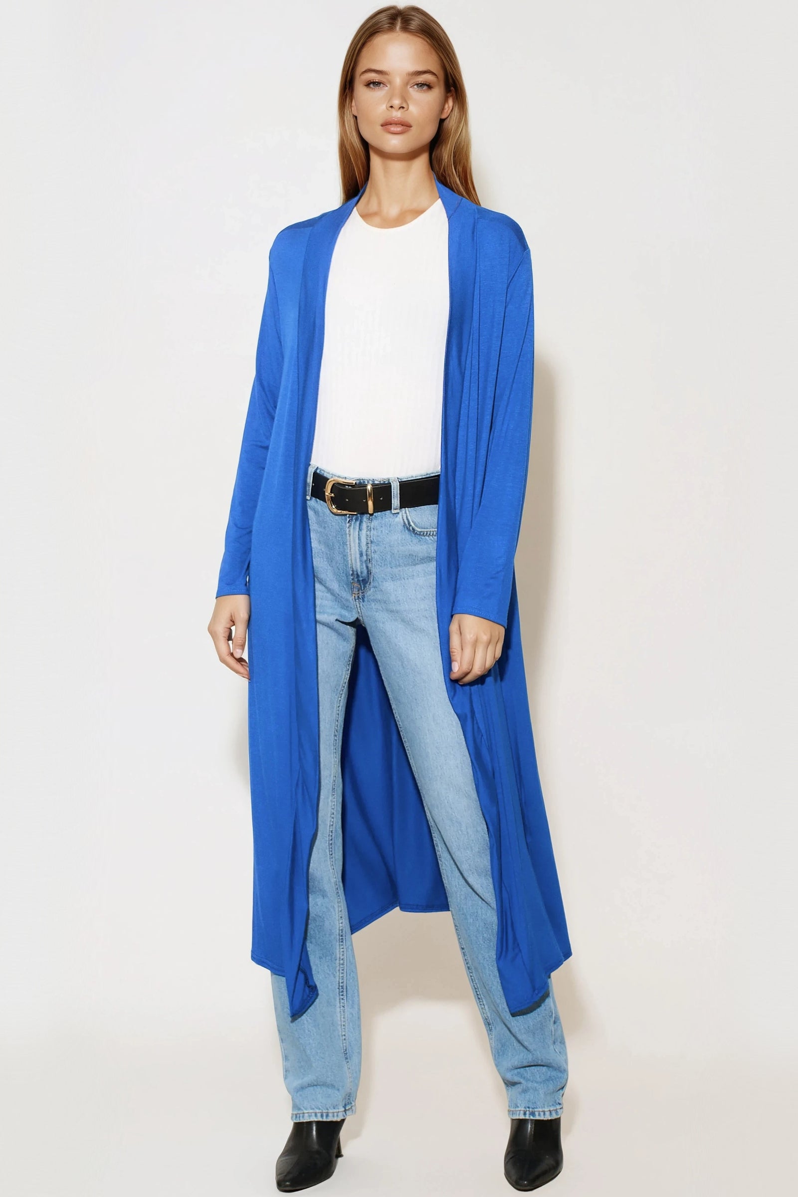 Royal Blue Jersey Longline Cardigan