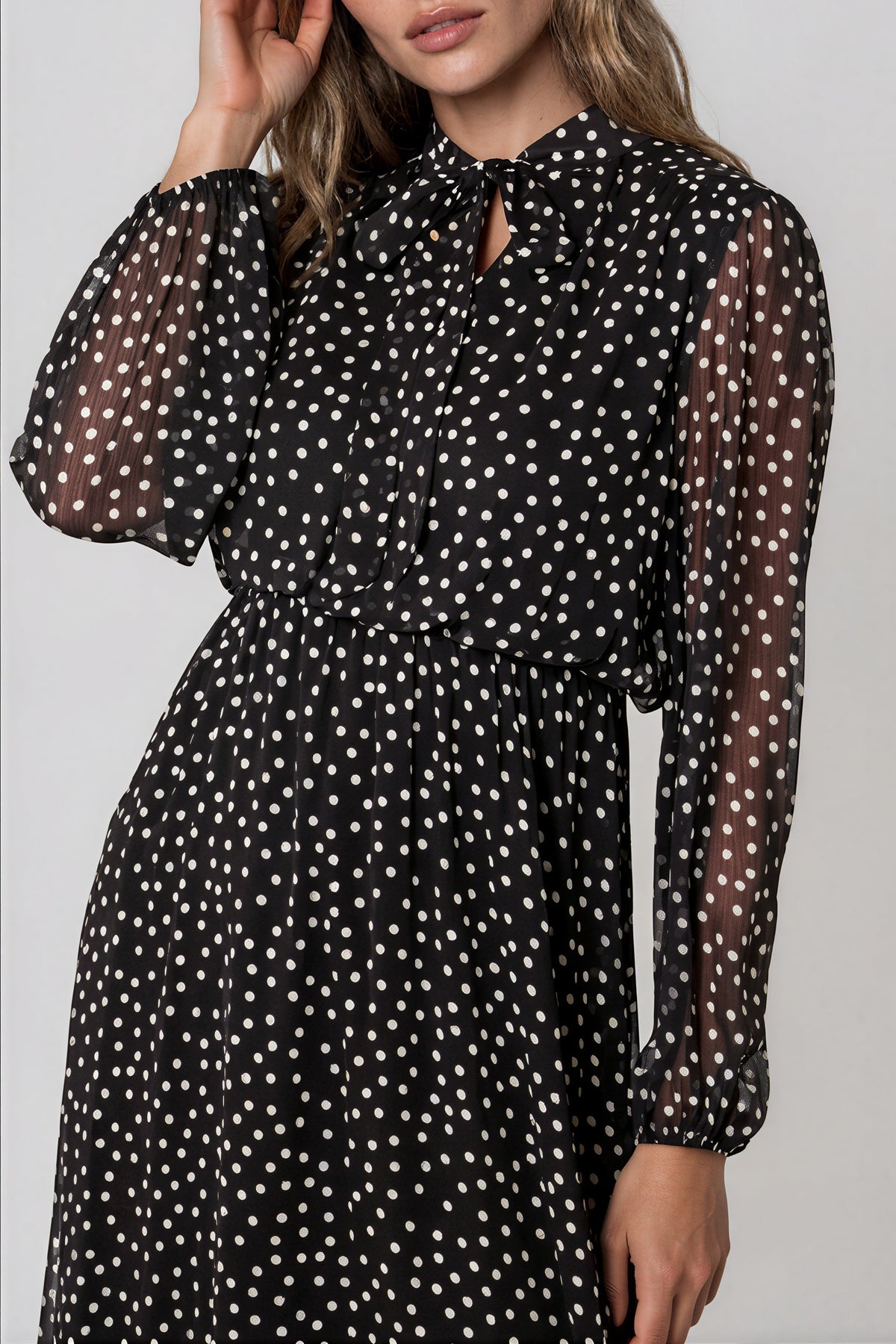 Black Polka Dot Midi Dress