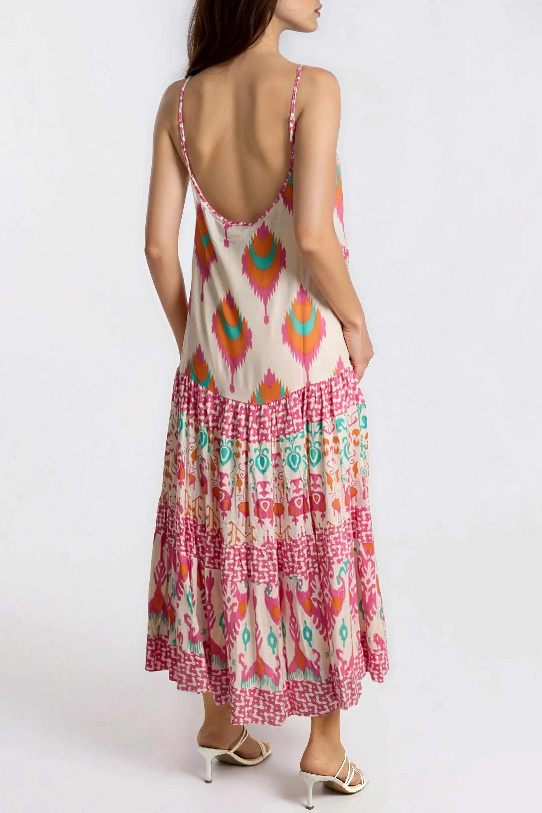 Pink Tiered Cami Maxi Dress