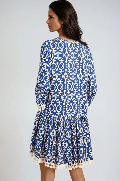 Blue Beach Smock Mini Dress