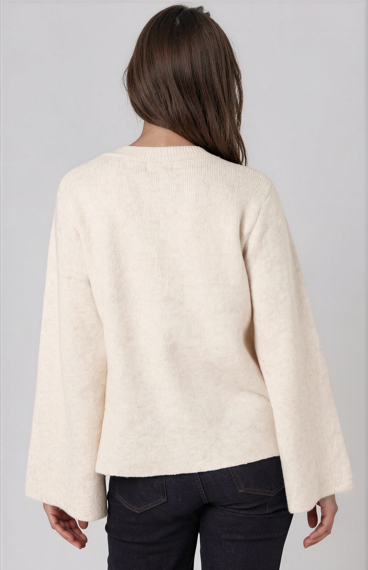 Beige Knitted Side‑Tie Cardigan