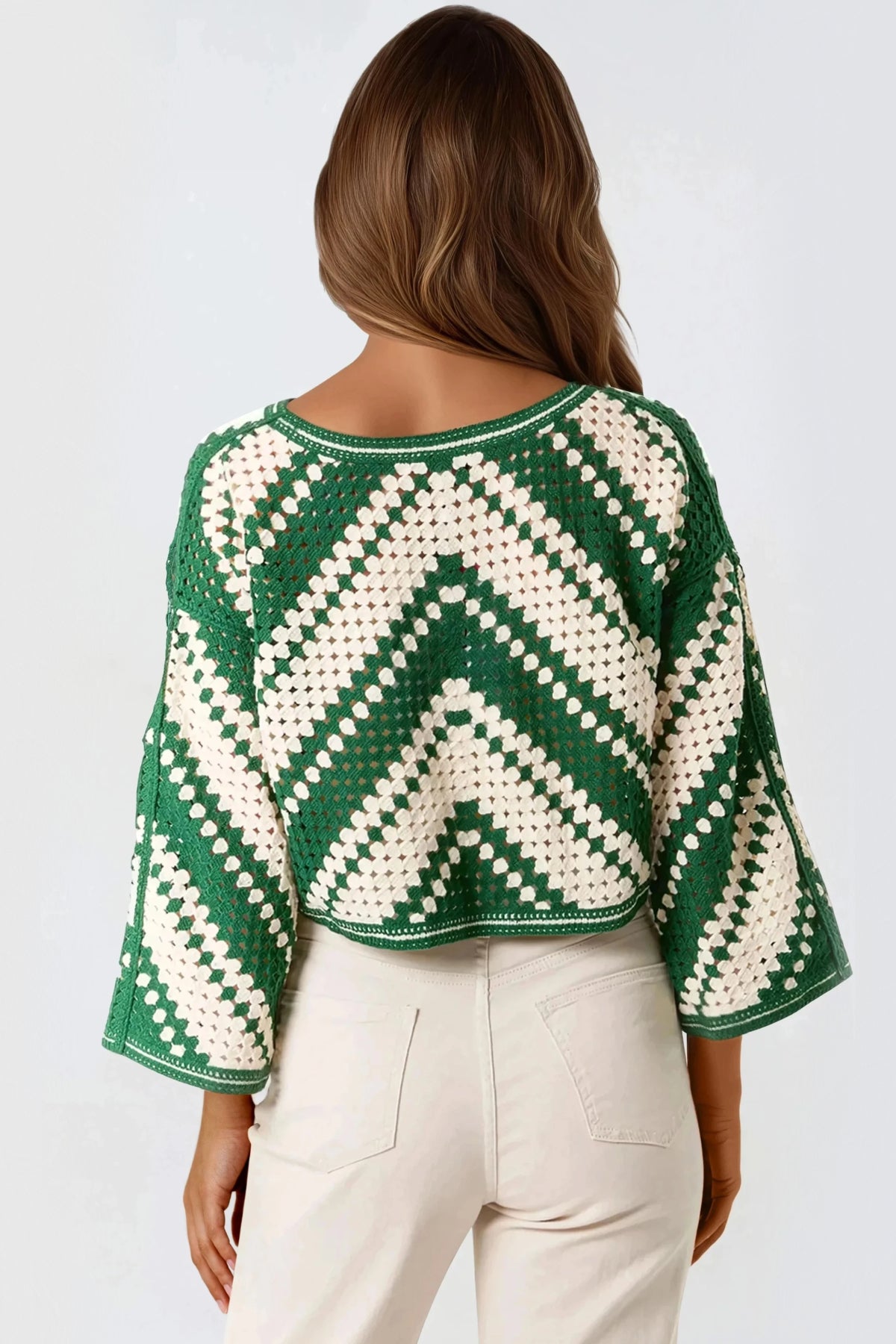 Green Crochet Cropped Jumper