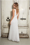 Gracey White High Neck Maxi Dress - Aftershock London