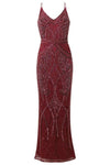 Flory Berry Full Beaded Maxi Dress - Aftershock London