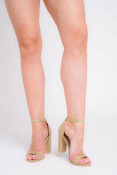 Siena Gold Glitter Block Platform Heels