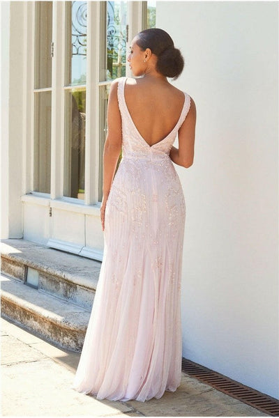 Gracey Pink High Neck Maxi Dress