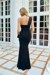 Ilektra Black One Shoulder Bodycon Dress