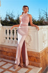 Kaytianne Pink Lace Halterneck Maxi Dress