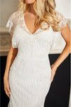 Livia White All Over Embellished Maxi Dress - Aftershock London