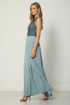 Ariana Grey Sleeveless Embellished Beaded Maxi Dress