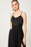 Nina Black Embellished Cami Maxi Dress