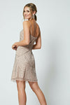 Giana Beige Embellished Sequin Stripe Mini Dress - Aftershock London